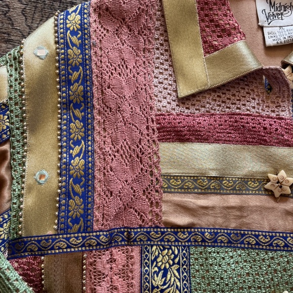 Vintage Midnight Velvet patchwork jacket sz XL - Picture 2 of 10